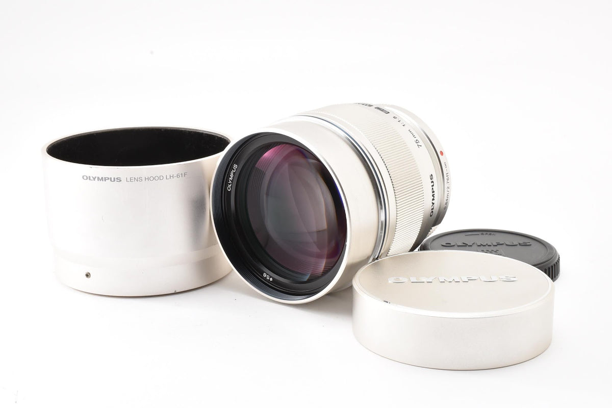 ★極上品★ オリンパス Olympus M. ZUIKO DIGITAL ED 75MM F1.8 シルバー メーカー修理報告書付き 交換レンズ ★ #9430