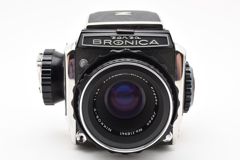 ★ ゼンザブロニカ ZENZABRONICA S2 ボディ NIKKOR-P 75MM F2.8 ファインダーロック不完全 シャッター幕ヨレ 小スレあり ★ #9248