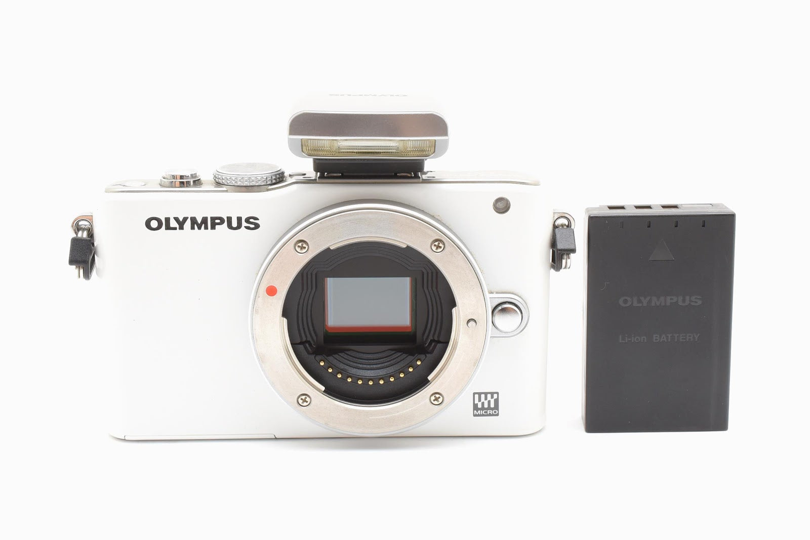 ★美品 ショット数5545回★ オリンパス Olympus E-PL3 ミラーレス一眼 ホワイト フラッシュ付 ★ #8660