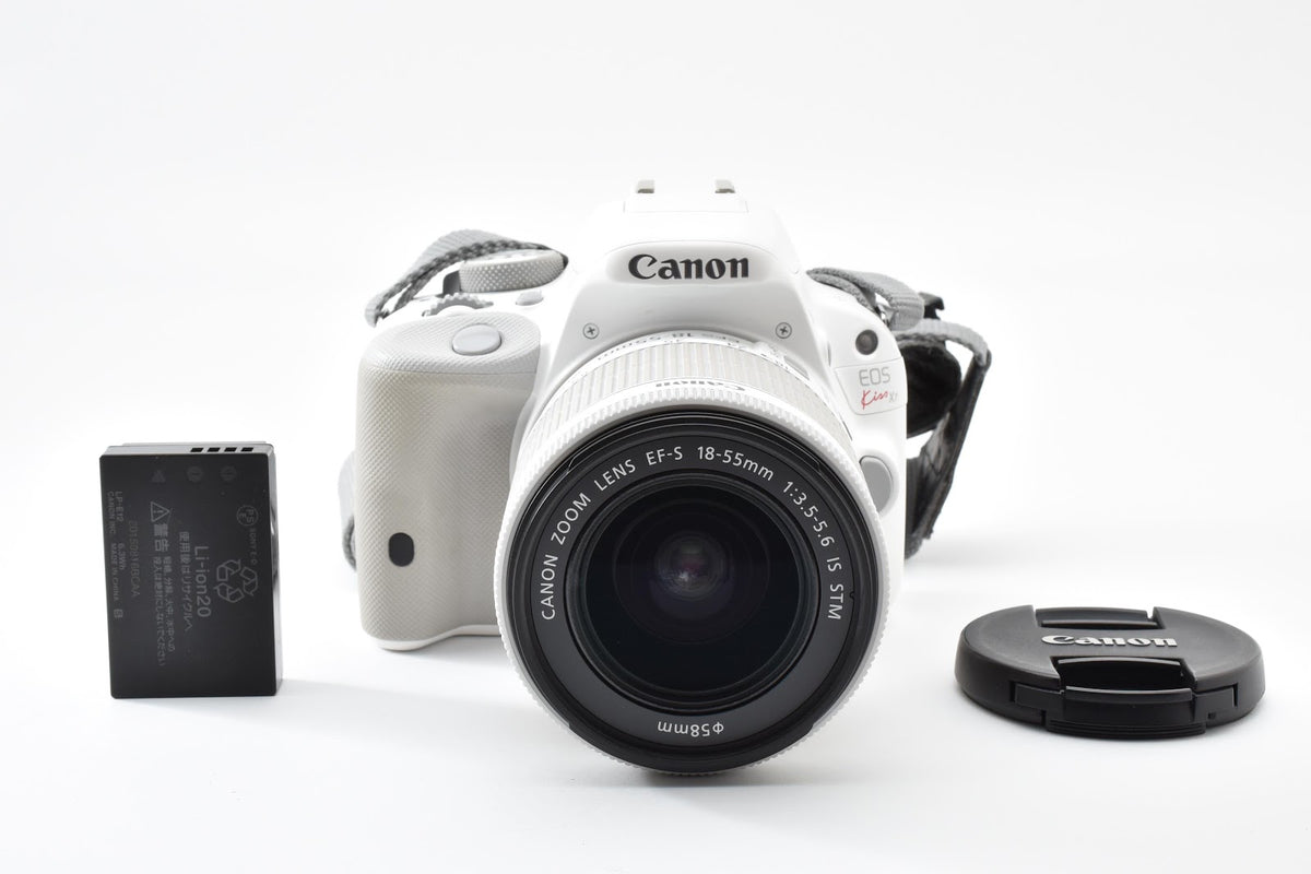 ★美品★ キヤノン CANON ショット数5390回 EOS KISS X7 18-55MM レンズセット ホワイト デジタル一眼レフ ★ #9194
