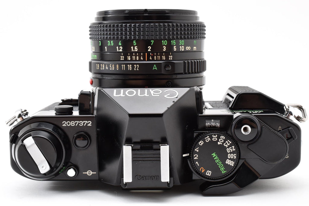 ★良品★ キャノン CANON AE-1 PROGRAM ボディ ブラック NEW FD 50MM F1.8 シャッター鳴きなし フィルムカメラ ★ #8933