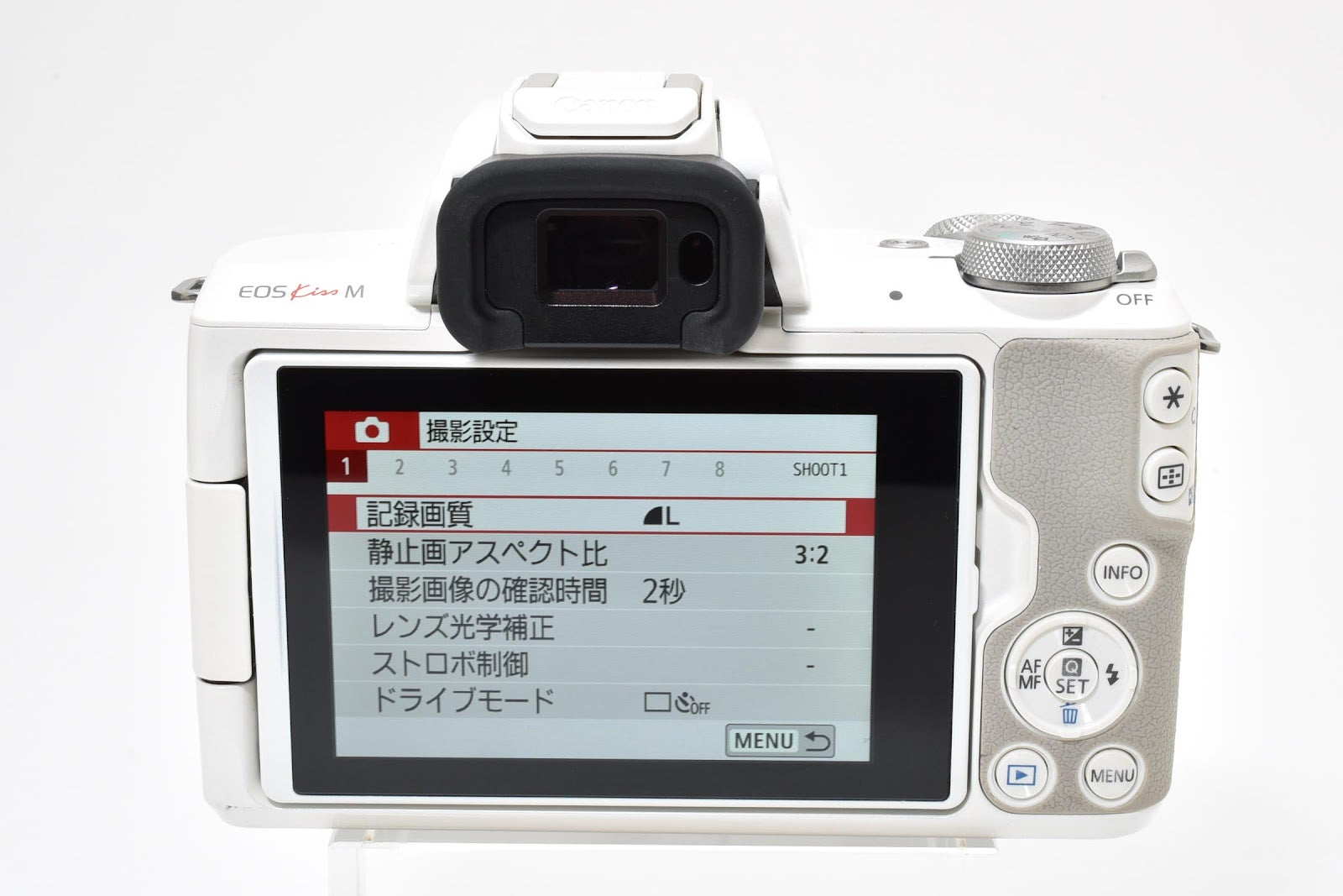 ★美品★ キャノン CANON EOS KISS M ボディ ホワイト ミラーレス一眼 小スレ 動作良好 ★ #8709