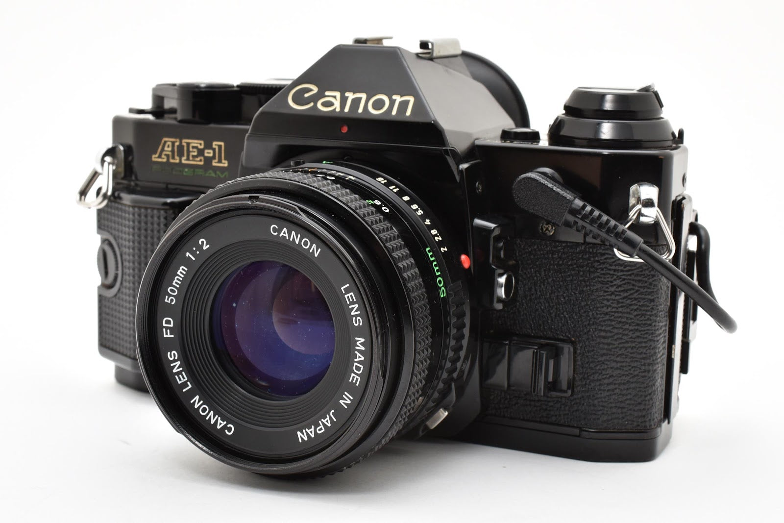 ★良品★ キヤノン CANON AE-1 PROGRAM  NEW FD 50MM F2 シャッター鳴きなし ブラック 一眼レフ ★ #8511