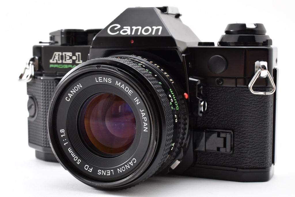 ★良品★ キャノン CANON AE-1 PROGRAM ボディ ブラック NEW FD 50MM F1.8 シャッター鳴きなし フィルムカメラ ★ #8933