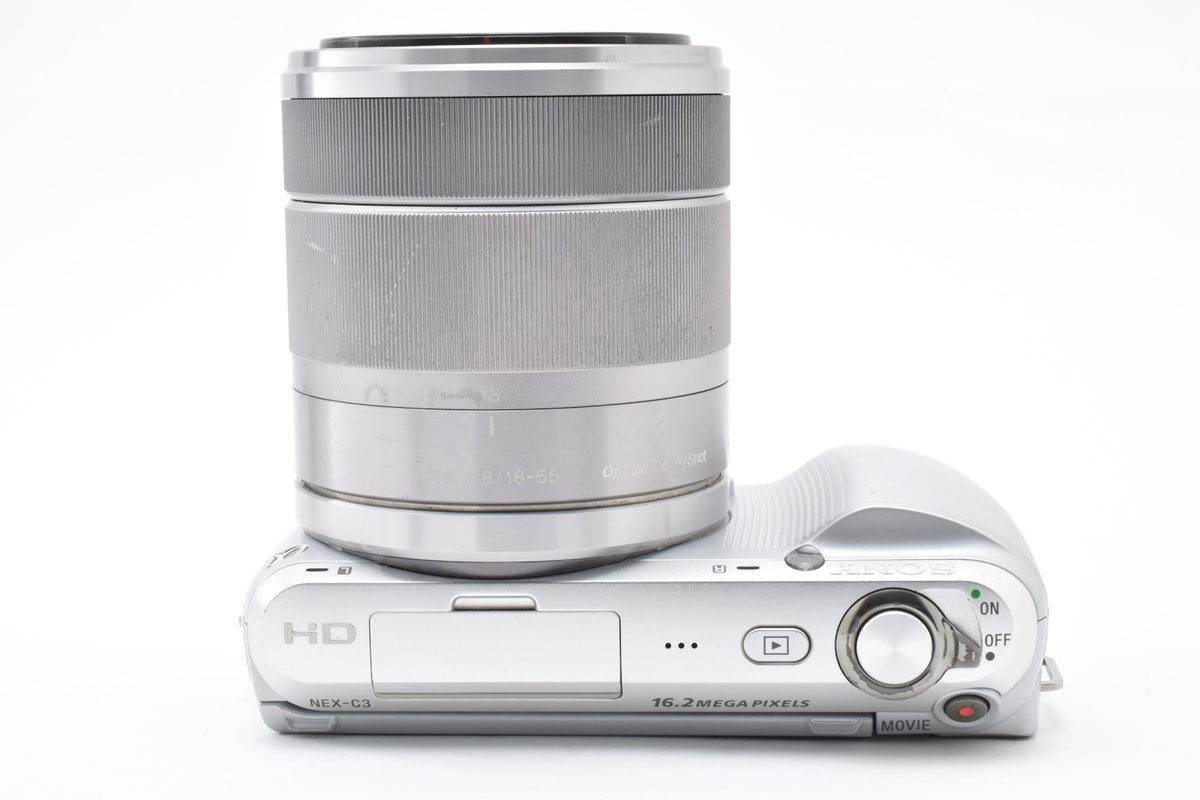 ★ ソニー SONY ショット数17,059回 NEX-C3 ボディ シルバー 18-55MM レンズキット ミラーレス ★ #9433