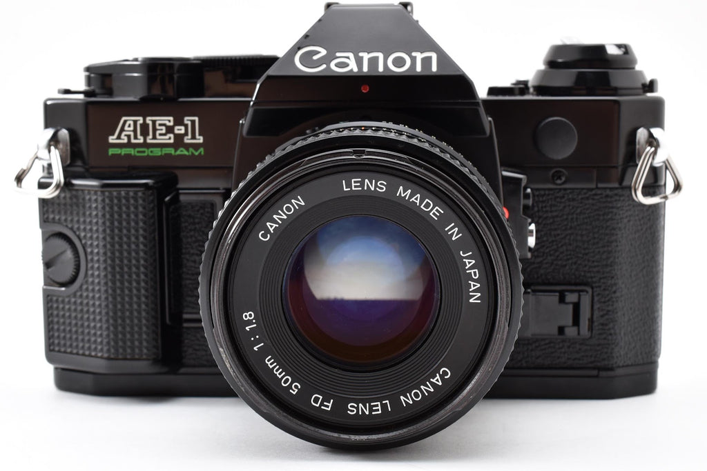 ★良品★ キャノン CANON AE-1 PROGRAM ボディ ブラック NEW FD 50MM F1.8 シャッター鳴きなし フィルムカメラ ★ #8933