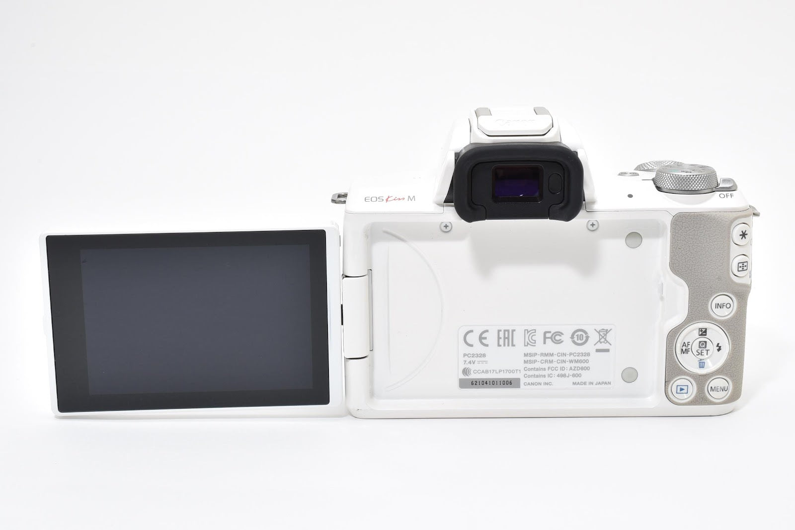 ★美品★ キャノン CANON EOS KISS M ボディ ホワイト ミラーレス一眼 小スレ 動作良好 ★ #8709