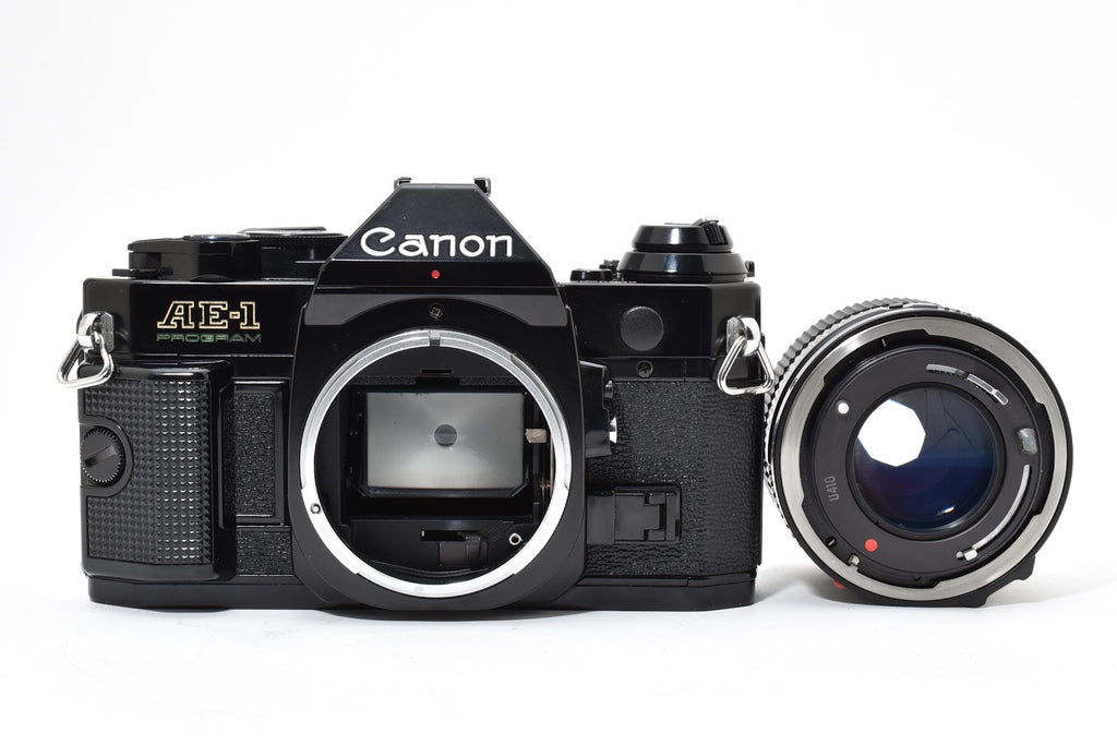 ★良品★ キヤノン CANON AE-1 PROGRAM シャッター鳴きなし ボディ NEW FD 50mm F1.4 ブラック フィルムカメラ ★ #8684