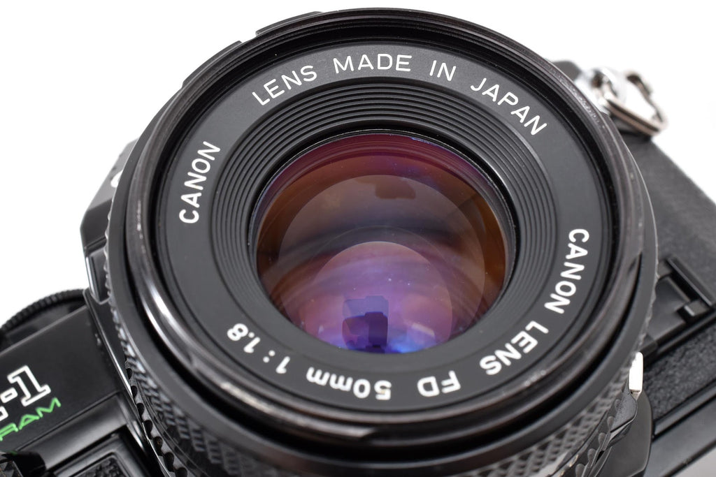 ★良品★ キャノン CANON AE-1 PROGRAM ボディ ブラック NEW FD 50MM F1.8 シャッター鳴きなし フィルムカメラ ★ #8933