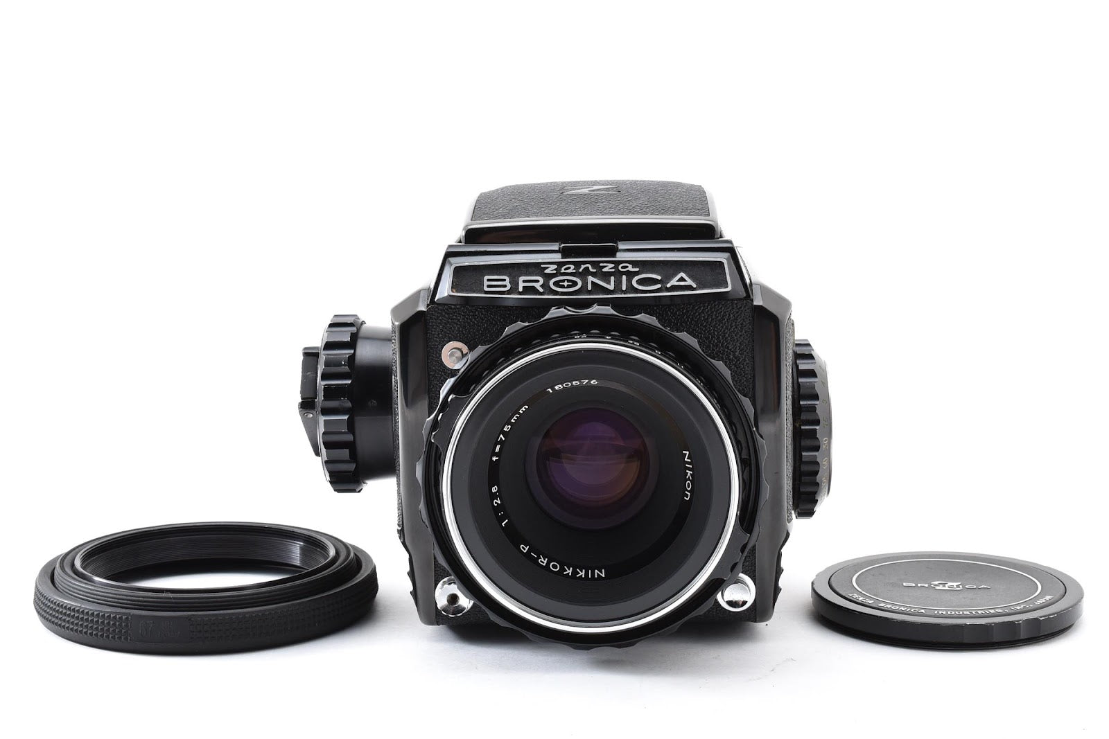 ★良品★ ゼンザブロニカ ZENZABRONICA S2 ブラック 中判フィルムカメラ + NIKKOR-P 75mm F2.8 ★ #8845