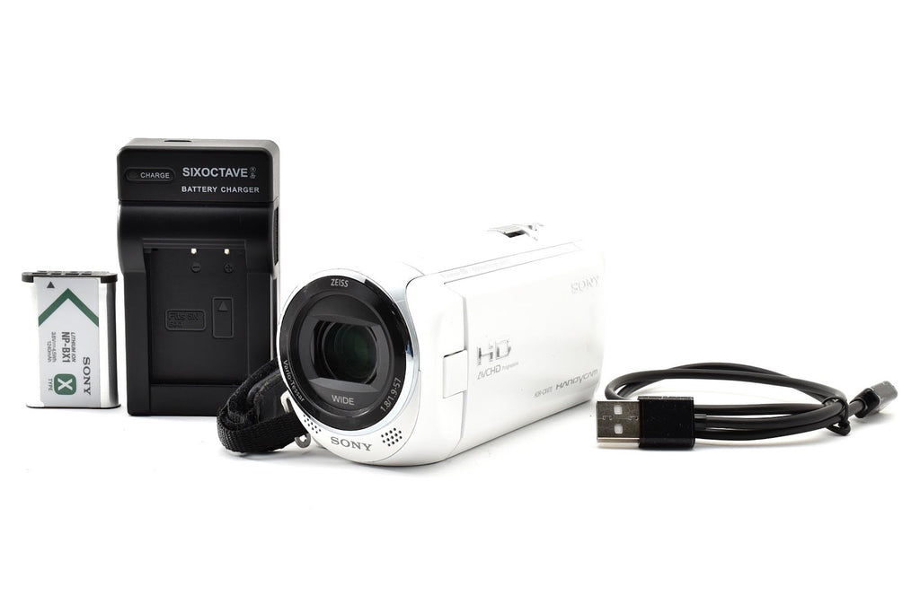 ★美品★ ソニー SONY HDR-CX470 W ホワイト デジタルビデオカメラ ハンディカム 動作OK ★ #9326
