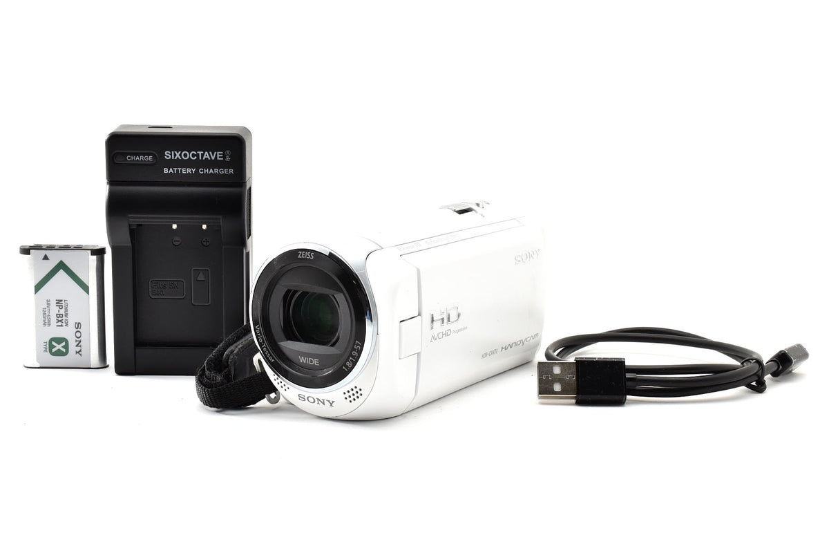 ★美品★ ソニー SONY HDR-CX470 W ホワイト デジタルビデオカメラ ハンディカム 動作OK ★ #9326