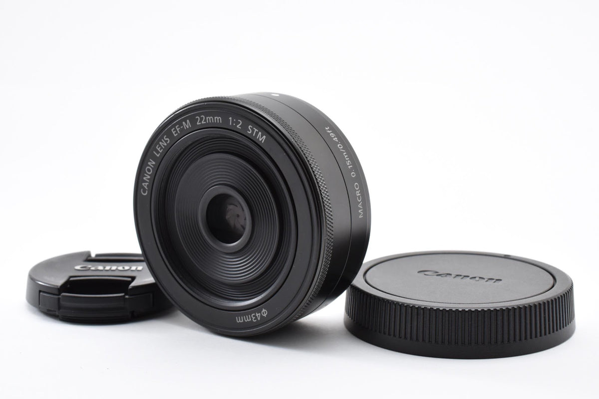★美品★ キヤノン CANON EF-M 22MM F2 STM ブラック 交換レンズ ★ #9286