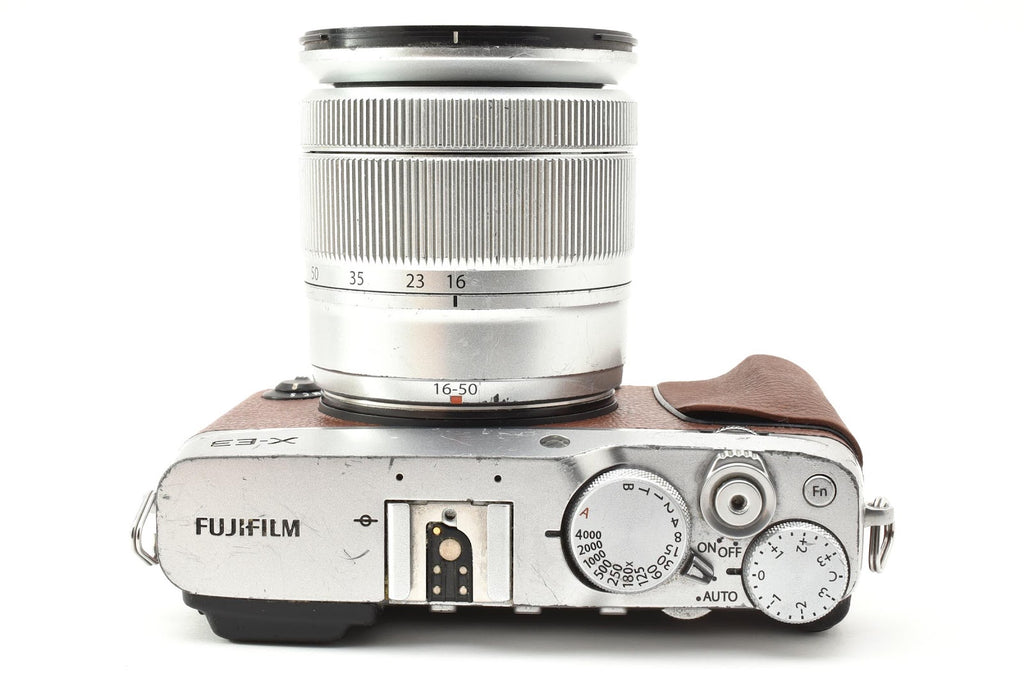 ★ショット数3,330回★ フジフイルム FUJIFILM X-E3 ボディ  XC 16-50MM F3.5-5.6 OIS ブラウン シルバー ★ #9074