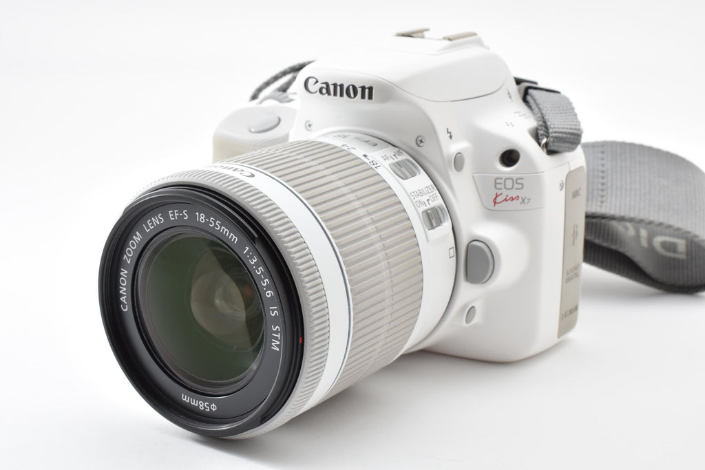 ★美品★ キヤノン CANON ショット数5390回 EOS KISS X7 18-55MM レンズセット ホワイト デジタル一眼レフ ★ #9194