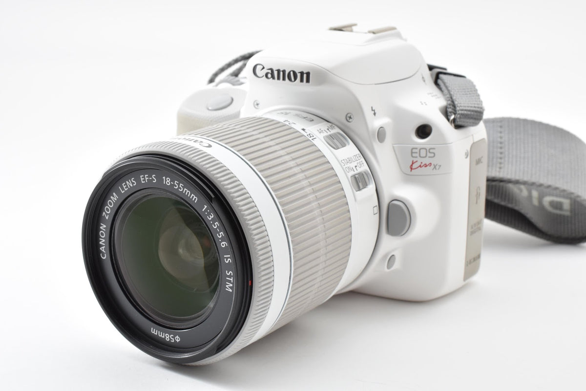 ★美品★ キヤノン CANON ショット数5390回 EOS KISS X7 18-55MM レンズセット ホワイト デジタル一眼レフ ★ #9194
