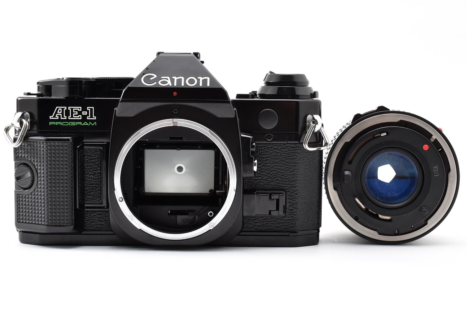 ★良品★ キャノン CANON AE-1 PROGRAM ボディ ブラック NEW FD 50MM F1.8 シャッター鳴きなし フィルムカメラ ★ #8933