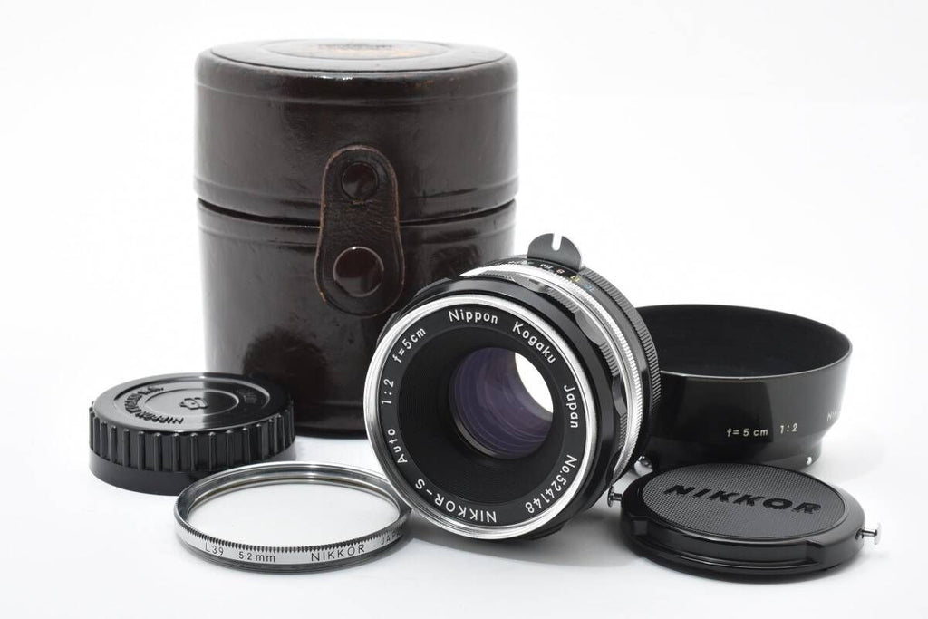 ★極上品★ ニコン NIKON NIKKOR-S AUTO 5cm F2 非AI チックマーク PAT.PEND 9枚絞り R刻印 5cm表記フード・Nikkorキャップ ★ #7460