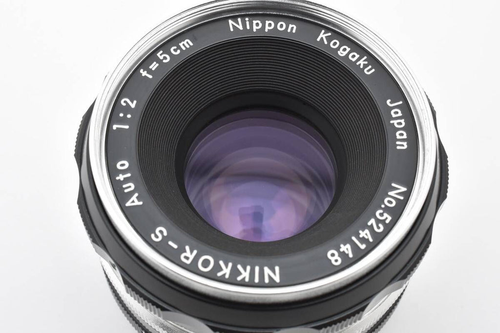 ★極上品★ ニコン NIKON NIKKOR-S AUTO 5cm F2 非AI チックマーク PAT.PEND 9枚絞り R刻印 5cm表記フード・Nikkorキャップ ★ #7460