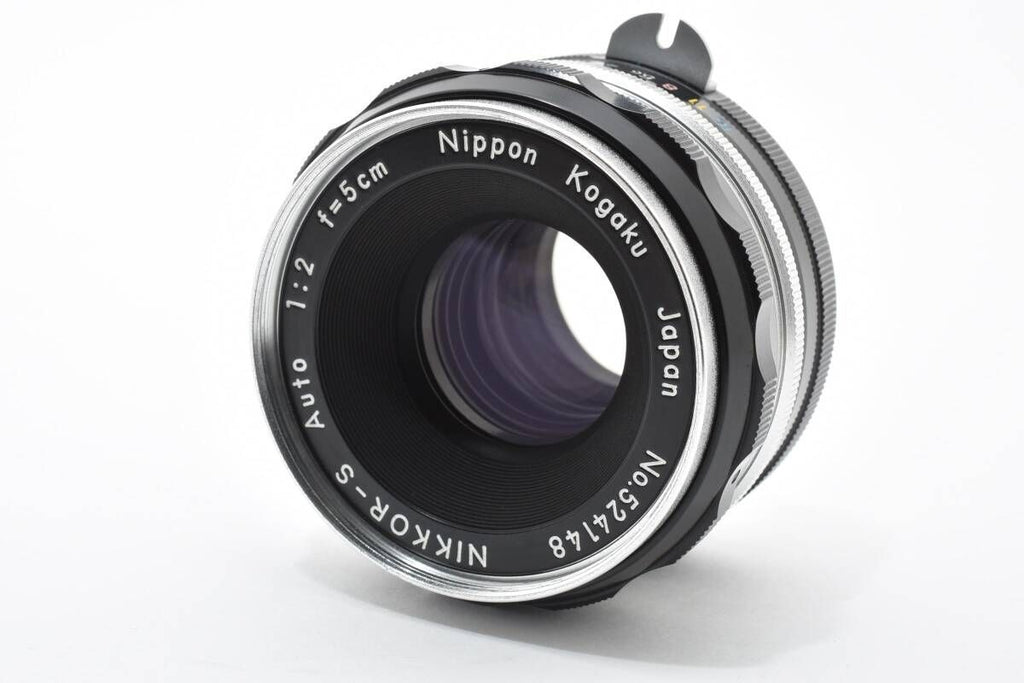 ★極上品★ ニコン NIKON NIKKOR-S AUTO 5cm F2 非AI チックマーク PAT.PEND 9枚絞り R刻印 5cm表記フード・Nikkorキャップ ★ #7460