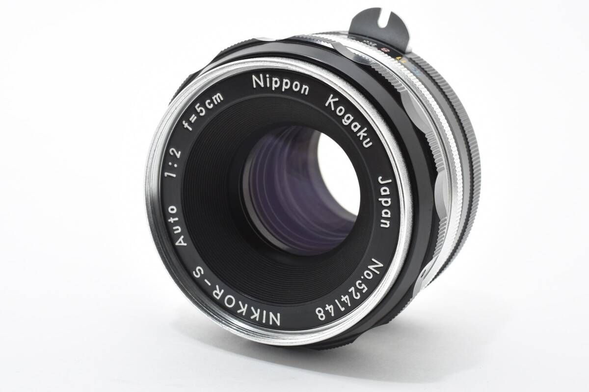 ★極上品★ ニコン NIKON NIKKOR-S AUTO 5cm F2 非AI チックマーク PAT.PEND 9枚絞り R刻印 5cm表記フード・Nikkorキャップ ★ #7460
