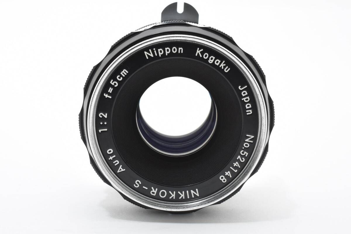 ★極上品★ ニコン NIKON NIKKOR-S AUTO 5cm F2 非AI チックマーク PAT.PEND 9枚絞り R刻印 5cm表記フード・Nikkorキャップ ★ #7460
