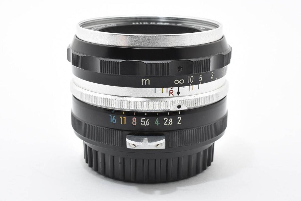★極上品★ ニコン NIKON NIKKOR-S AUTO 5cm F2 非AI チックマーク PAT.PEND 9枚絞り R刻印 5cm表記フード・Nikkorキャップ ★ #7460