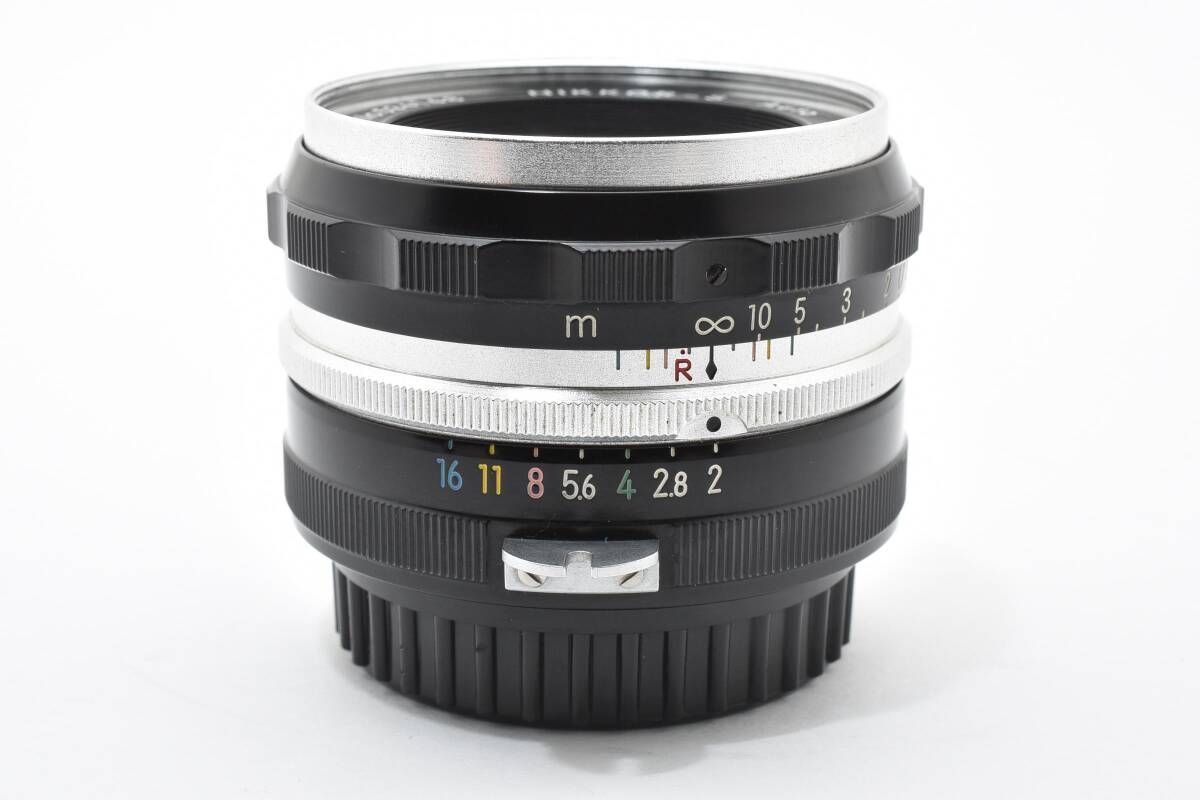 ★極上品★ ニコン NIKON NIKKOR-S AUTO 5cm F2 非AI チックマーク PAT.PEND 9枚絞り R刻印 5cm表記フード・Nikkorキャップ ★ #7460
