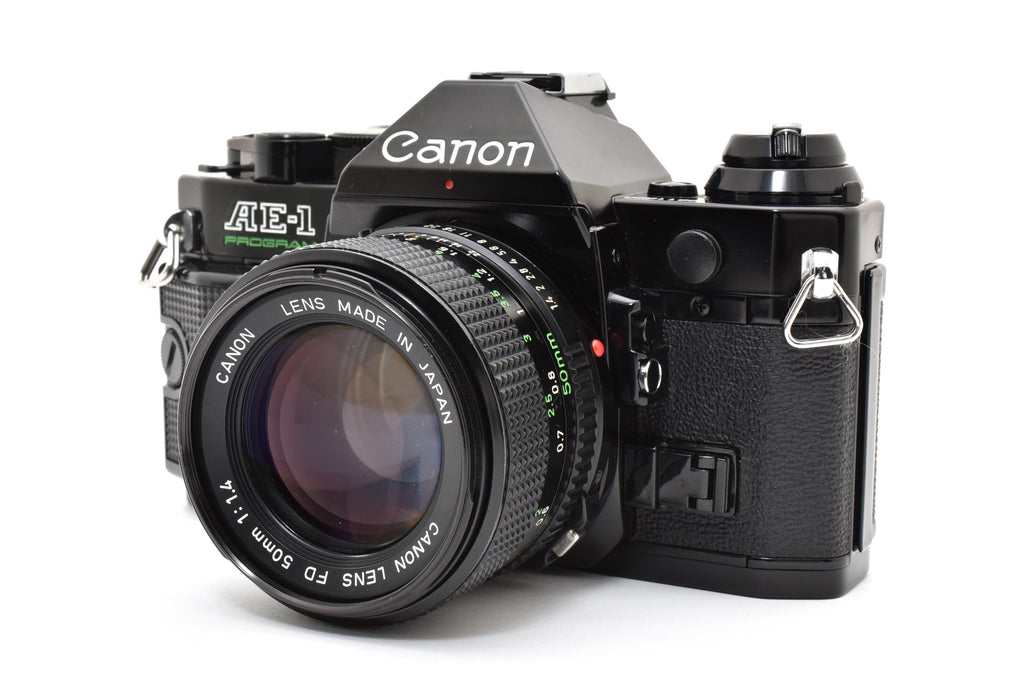 ★良品シャッター鳴きなし★ CANON AE-1 PROGRAM ボディ ブラック NewFD 50mm f1.4 フィルム一眼レフカメラ ★ #8365
