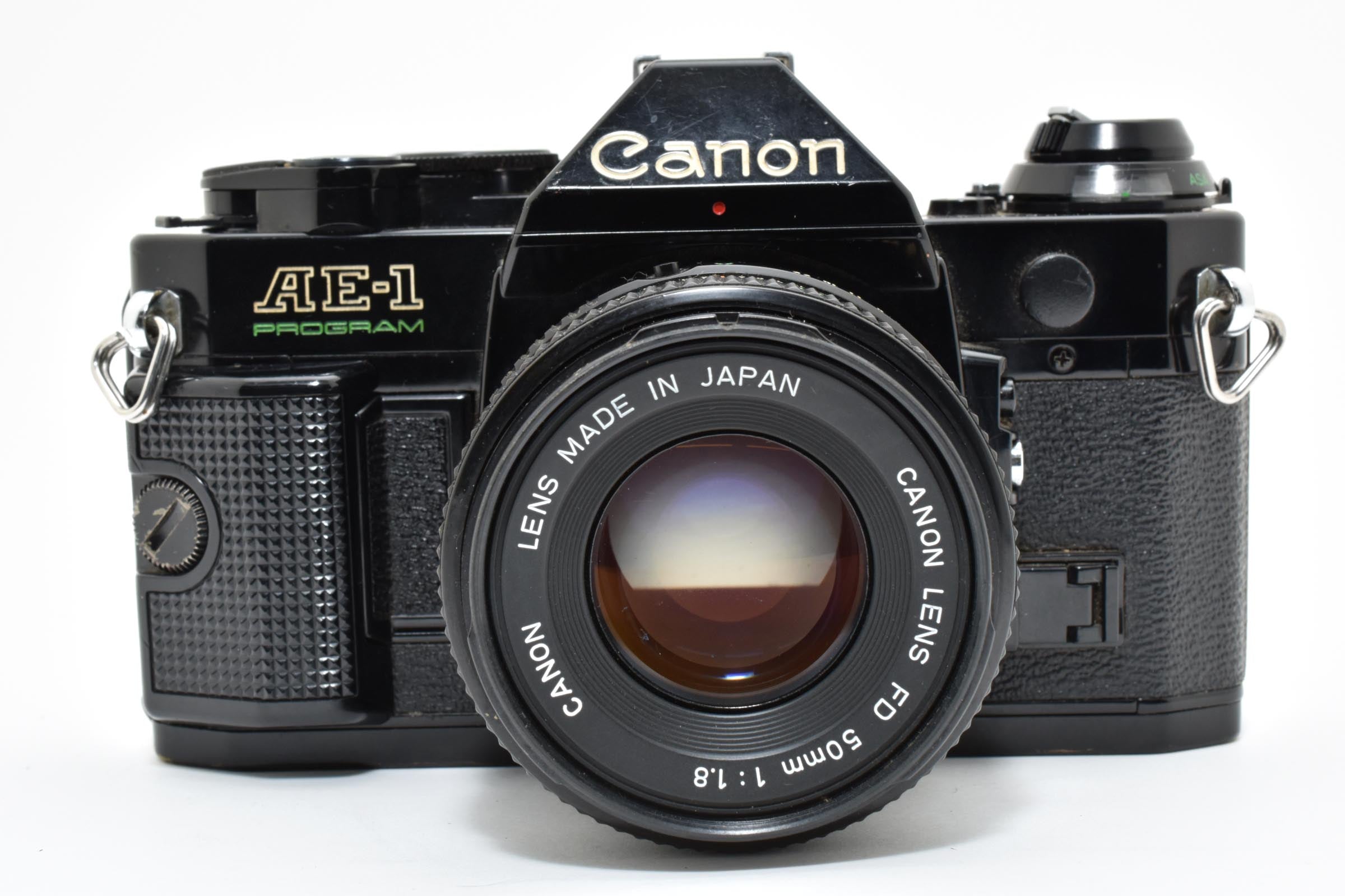 ★美品★ キヤノン Canon AE-1 PROGRAM NEW FD 50MM F1.8 シャッター鳴きなし ブラック 一眼レフ ★ #6606