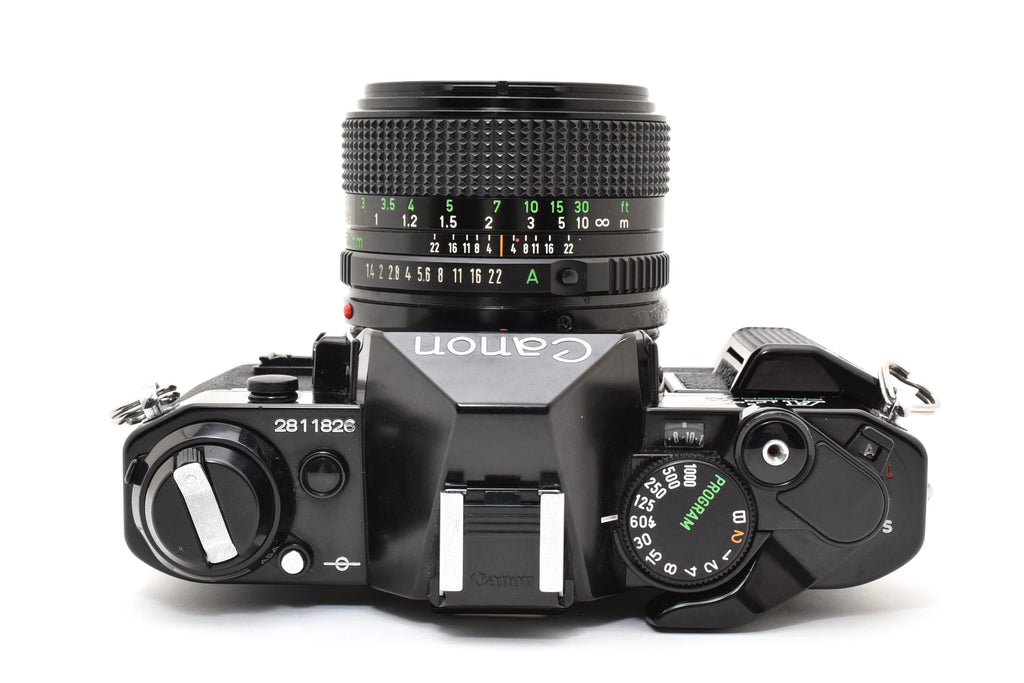 ★良品シャッター鳴きなし★ CANON AE-1 PROGRAM ボディ ブラック NewFD 50mm f1.4 フィルム一眼レフカメラ ★ #8365