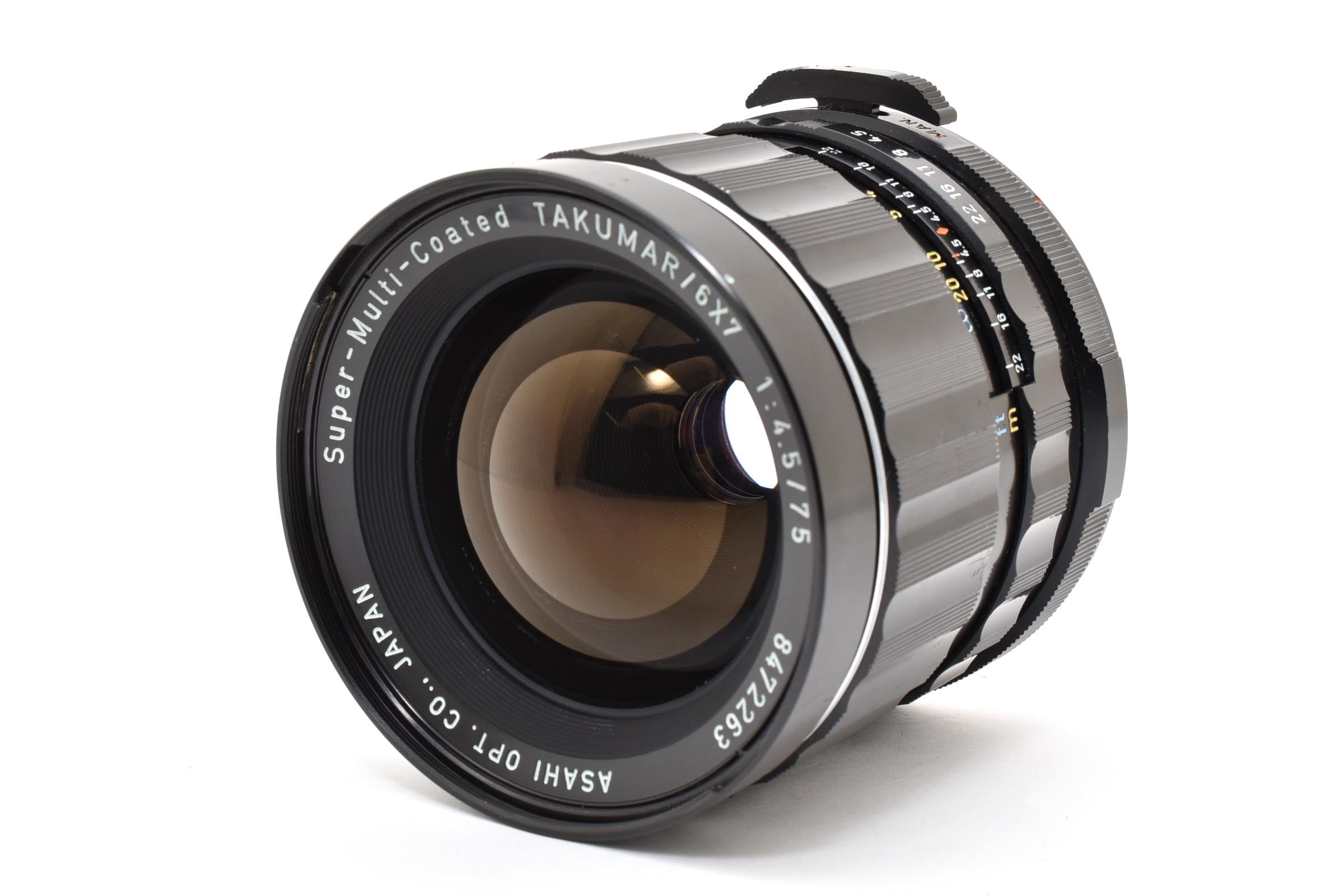 ★美品★ ペンタックス PENTAX SUPER-MULTI-COATED TAKUMAR 75mm F4.5 6×7 フィルター付き ★ L99#8040