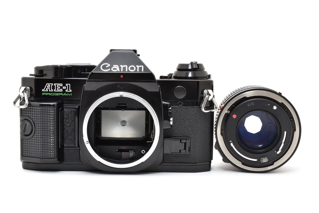 ★良品シャッター鳴きなし★ CANON AE-1 PROGRAM ボディ ブラック NewFD 50mm f1.4 フィルム一眼レフカメラ ★ #8365