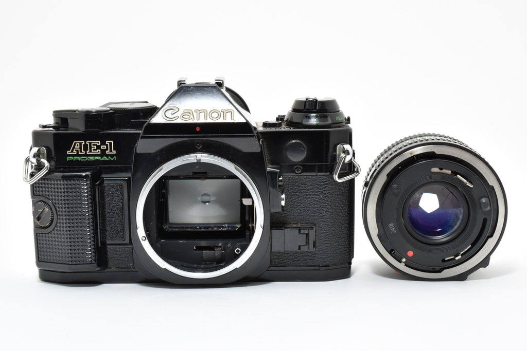 ★美品★ キヤノン Canon AE-1 PROGRAM NEW FD 50MM F1.8 シャッター鳴きなし ブラック 一眼レフ ★ #6606