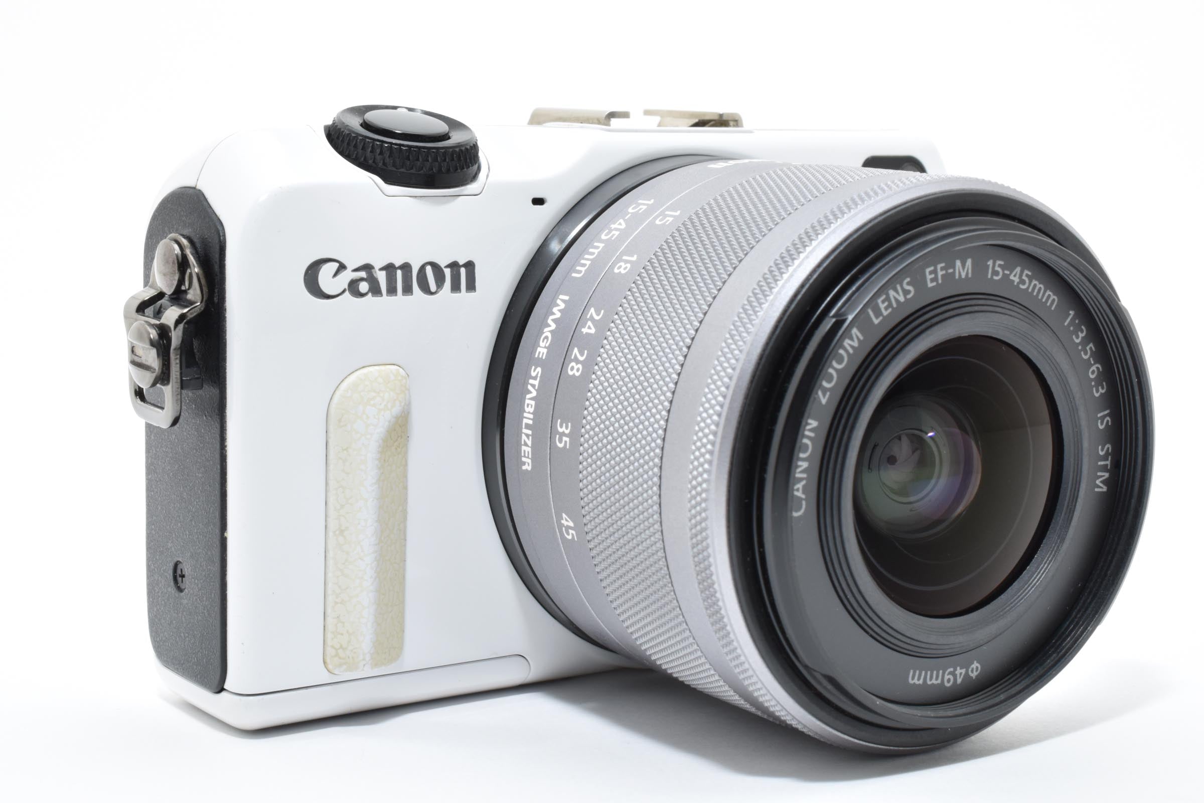★美品★ キヤノン Canon EOS M2 ボディ ホワイト EF-M 15-45mm F3.5-6.3 IS STM ★ L24#7060