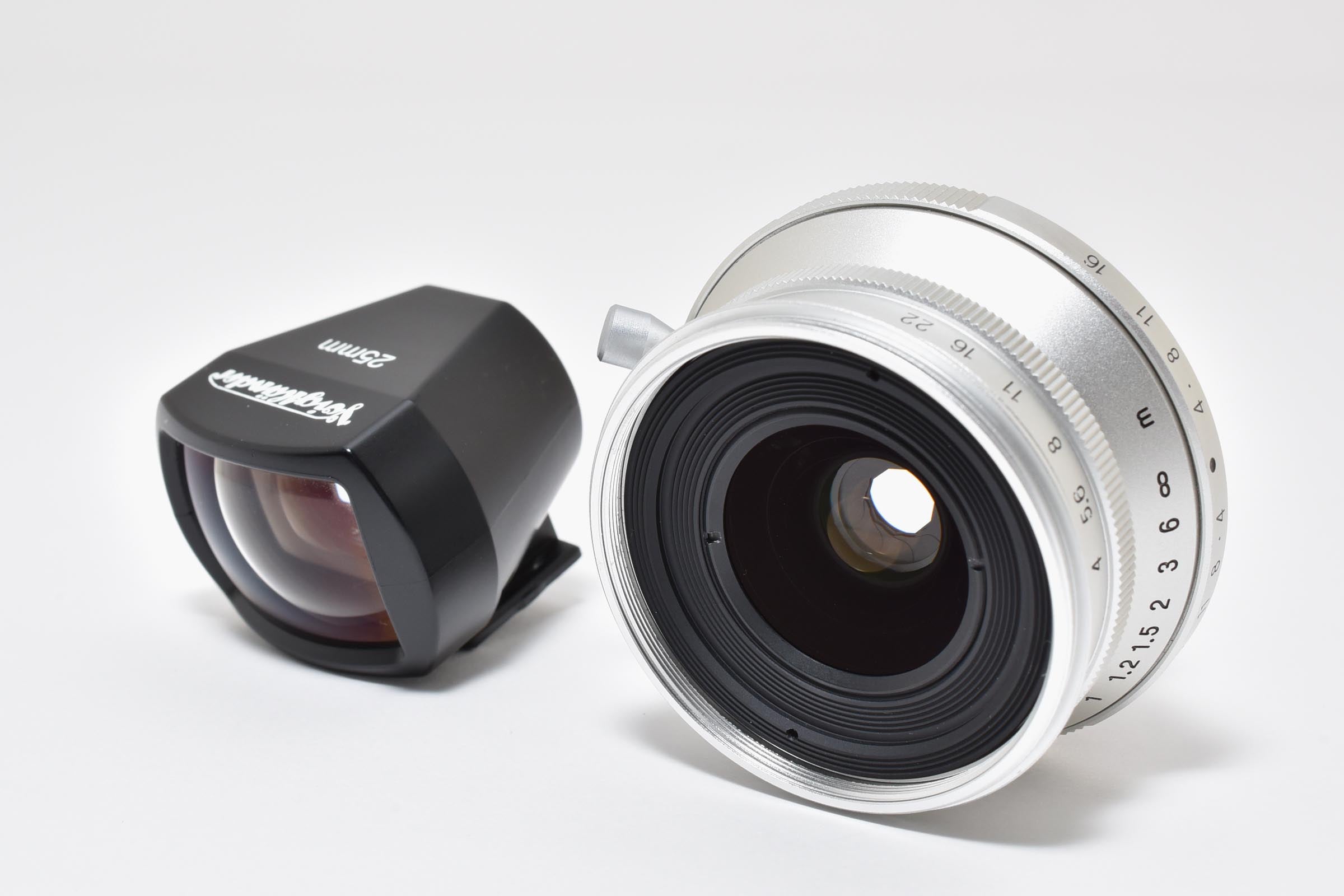 ★美品★ フォクトレンダー Voigtlander SNAPSHOT-SKOPAR 25MM F4 (ファインダー付) シルバー 単焦点レンズ 交換レンズ ★ L37#7714