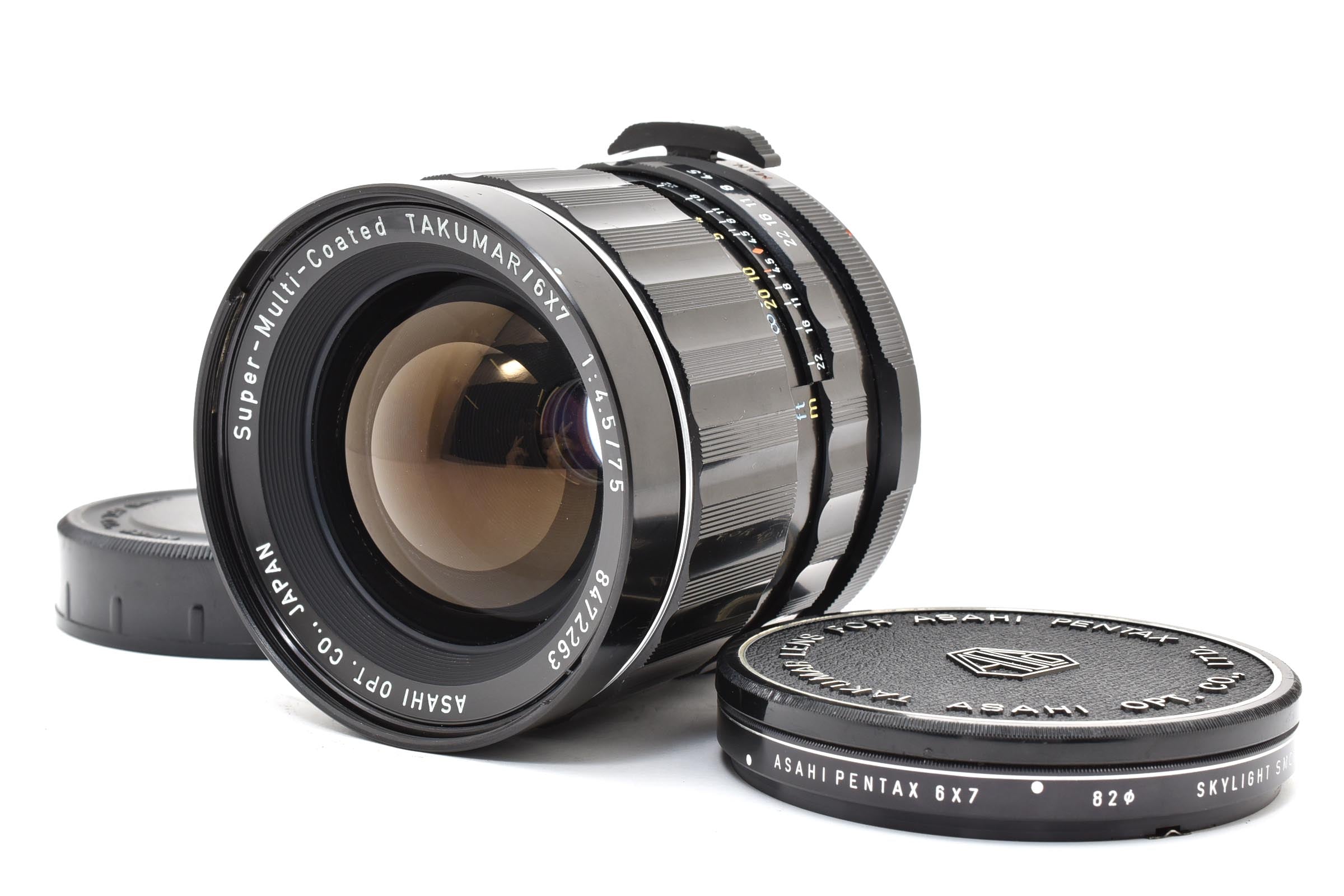 ★美品★ ペンタックス PENTAX SUPER-MULTI-COATED TAKUMAR 75mm F4.5 6×7 フィルター付き ★ L99#8040