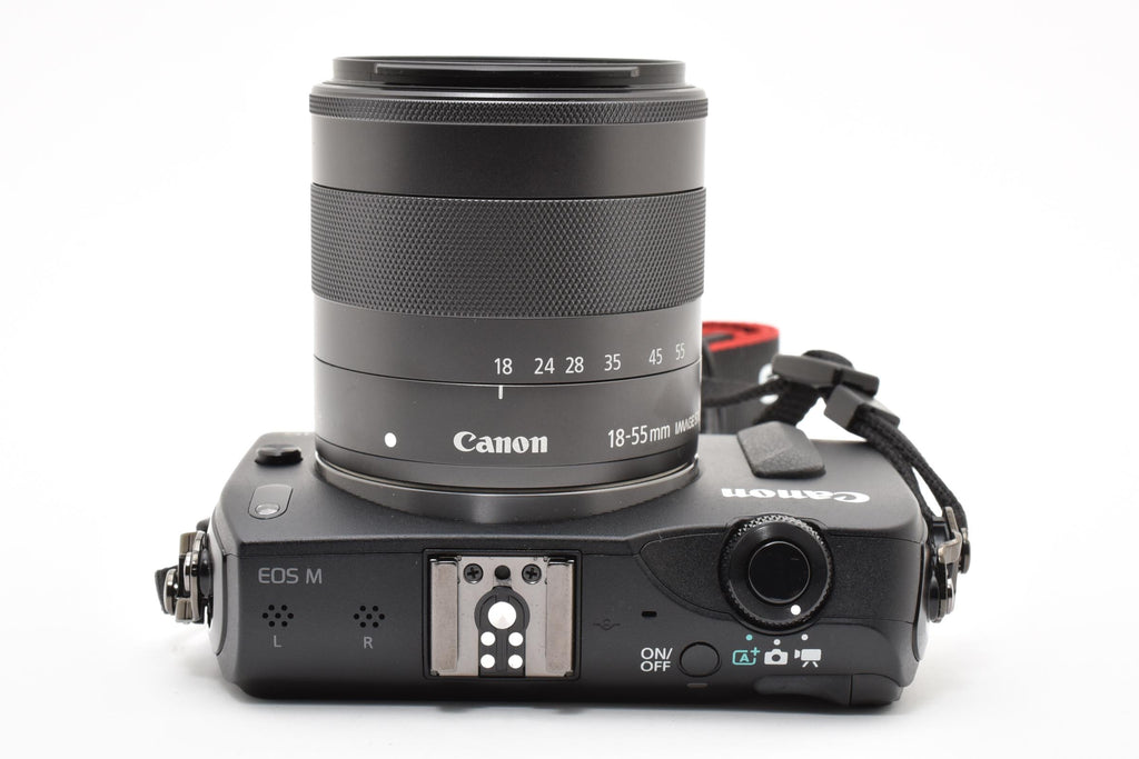 ★美品★ キヤノン CANON EOS M ブラック 18-55MM 90EXストロボ付き ミラーレス一眼 ★ #8322