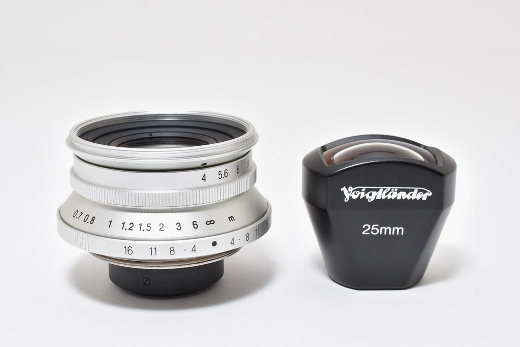 ★美品★ フォクトレンダー Voigtlander SNAPSHOT-SKOPAR 25MM F4 (ファインダー付) シルバー 単焦点レンズ 交換レンズ ★ L37#7714
