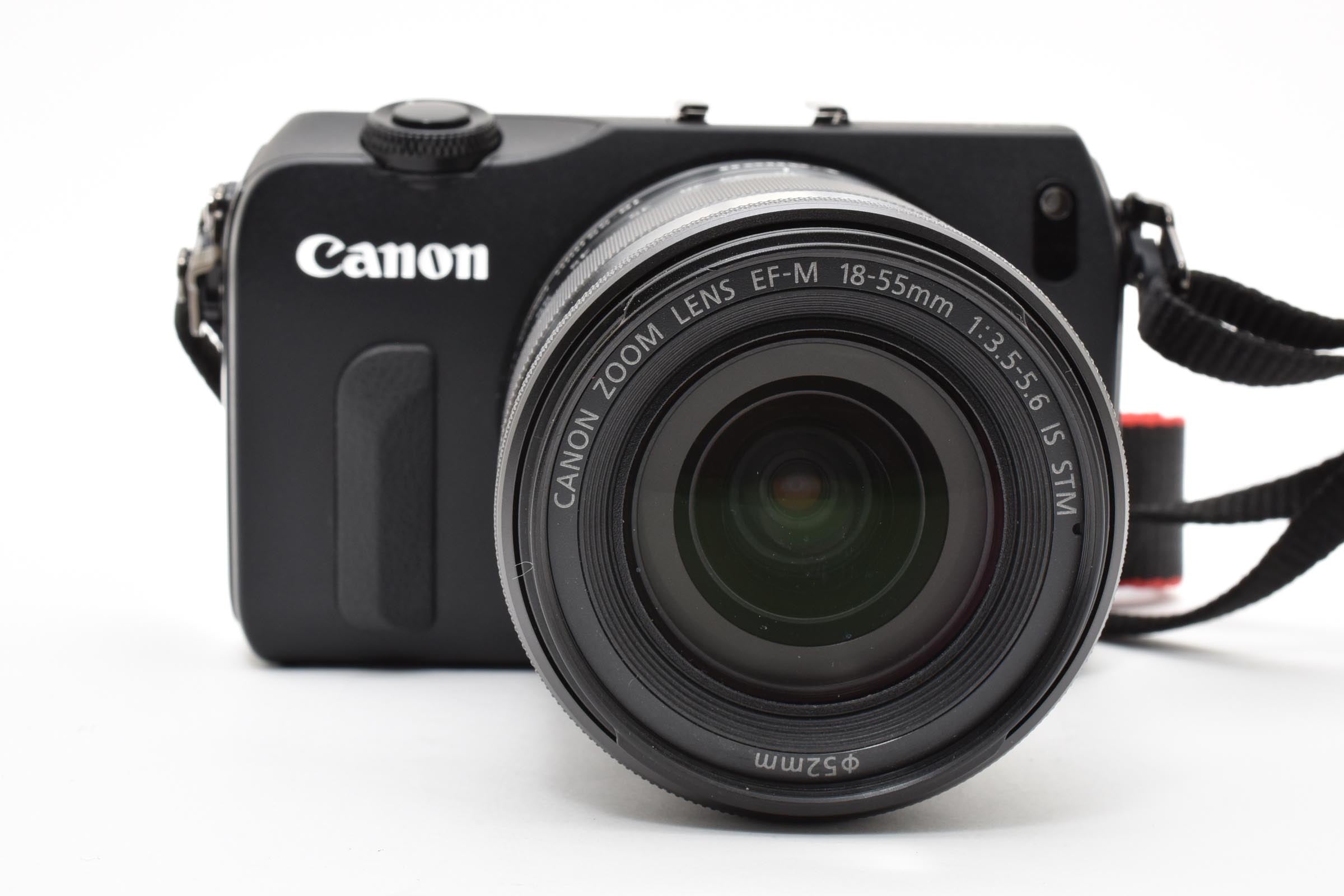 ★美品★ キヤノン CANON EOS M ブラック 18-55MM 90EXストロボ付き ミラーレス一眼 ★ #8322