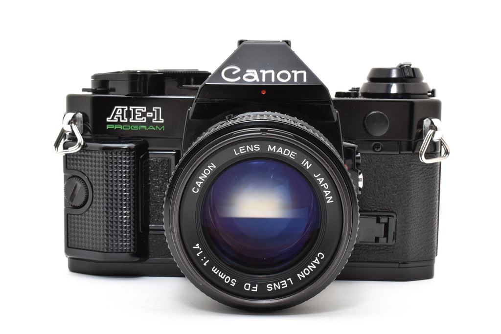 ★良品シャッター鳴きなし★ CANON AE-1 PROGRAM ボディ ブラック NewFD 50mm f1.4 フィルム一眼レフカメラ ★ #8365
