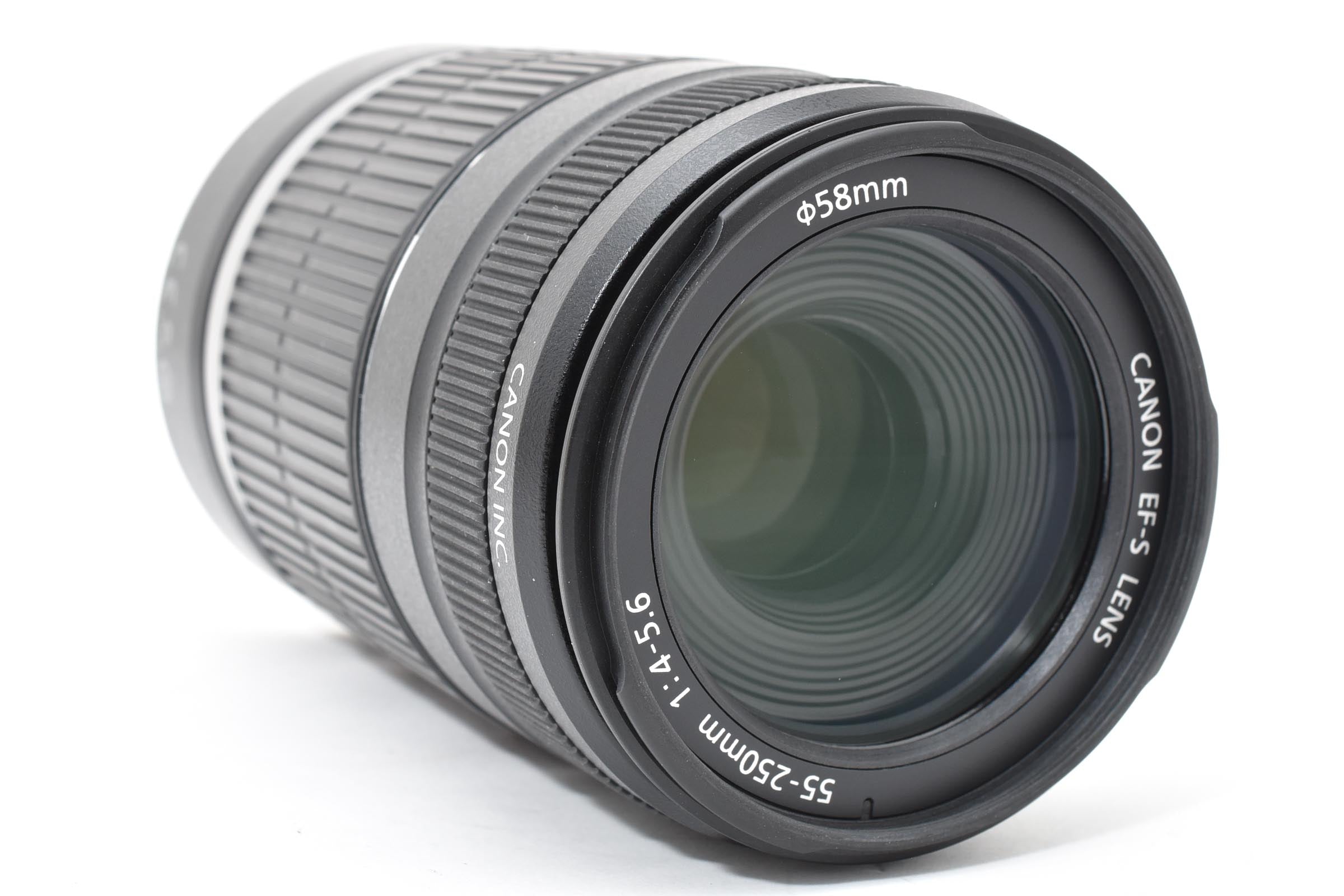★美品★ キヤノン Canon EF-S 55-250MM F4-5.6 IS ブラック 望遠ズームレンズ ★ L33#7934