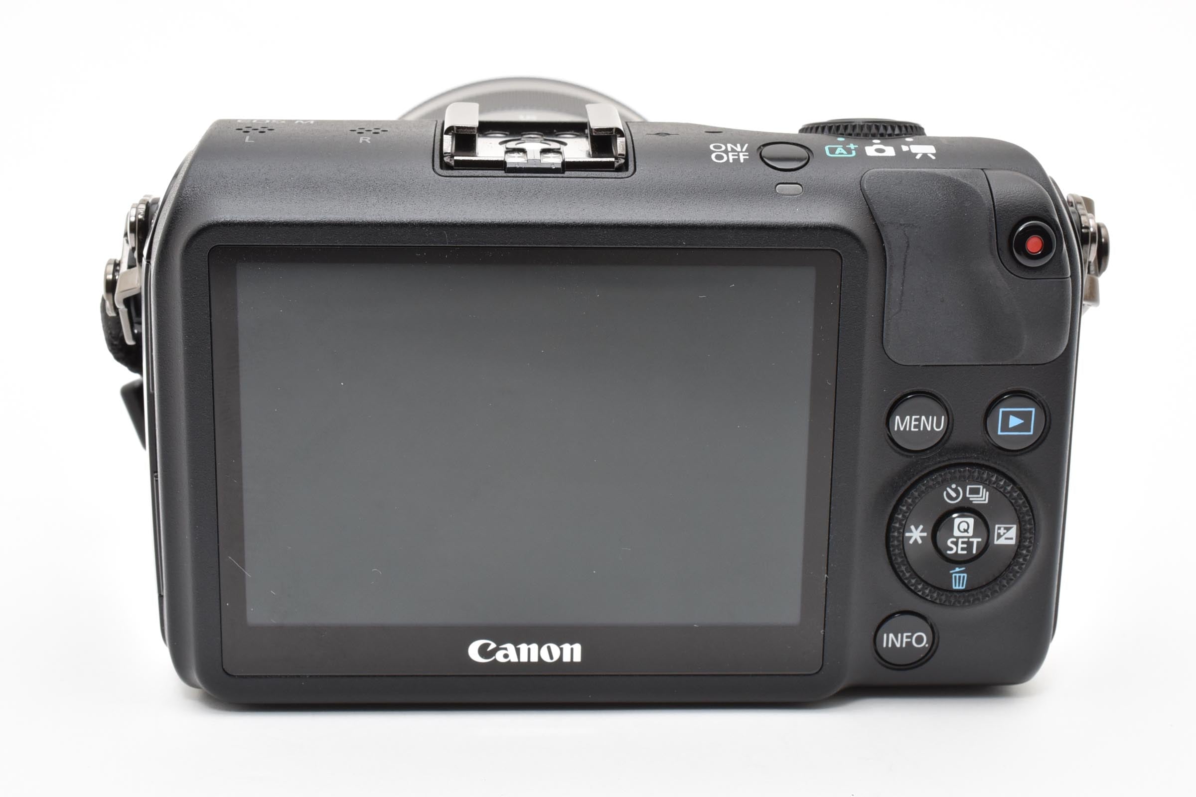 ★美品★ キヤノン CANON EOS M ブラック 18-55MM 90EXストロボ付き ミラーレス一眼 ★ #8322