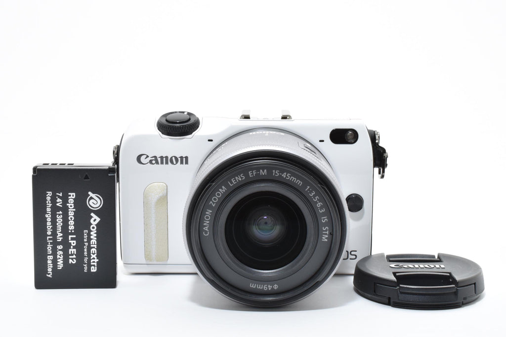 ★美品★ キヤノン Canon EOS M2 ボディ ホワイト EF-M 15-45mm F3.5-6.3 IS STM ★ L24#7060
