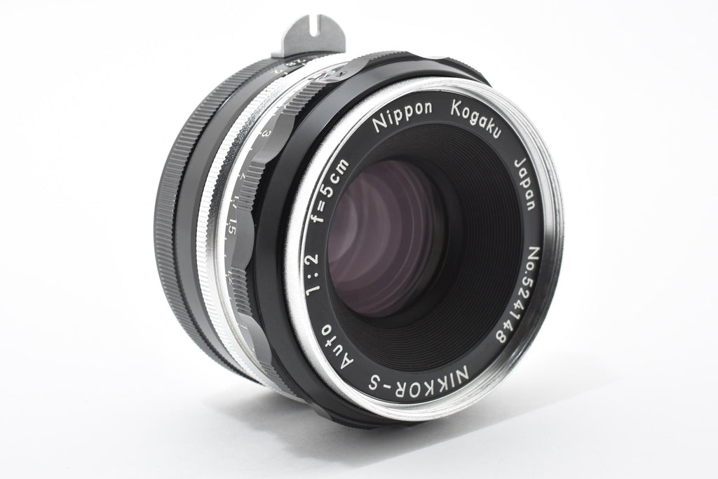 ★極上品★ ニコン NIKON NIKKOR-S AUTO 5cm F2 非AI チックマーク PAT.PEND 9枚絞り R刻印 5cm表記フード・Nikkorキャップ ★ L55#7460